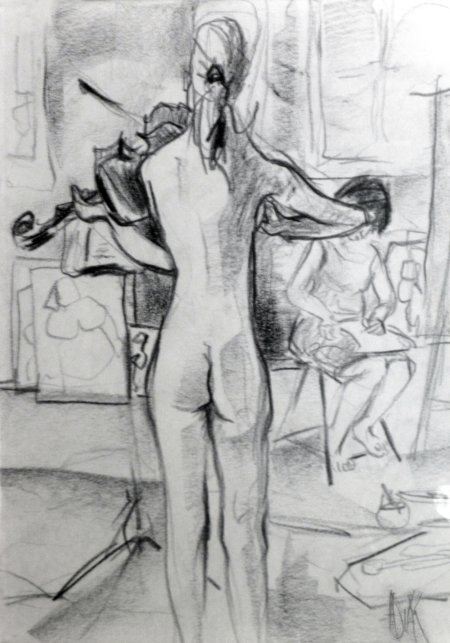 Die geigerin steht modell